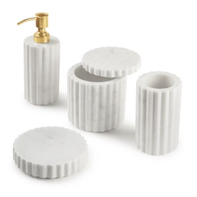 GAURI KOHLI - Roksana White Marble Bath Accessories, Set of 4