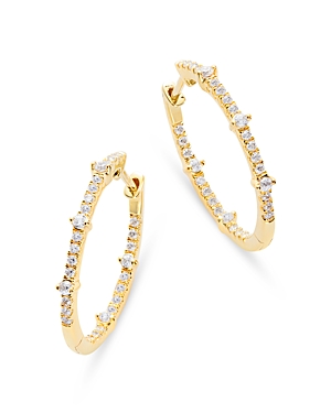 Bloomingdale's Diamond Inside Out Small Hoop Earrings in 14K Yellow Gold, 0.50 ct. t.w.
