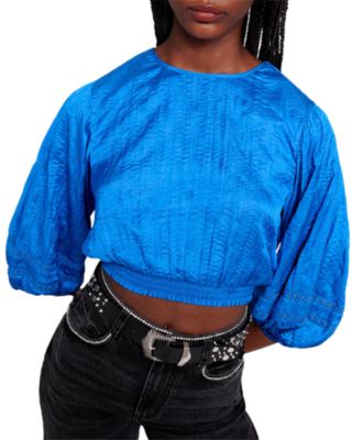 Lapra Puff Sleeve Top In Blue