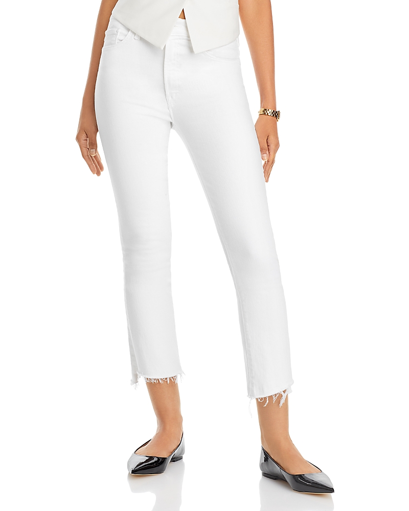 Mother The Weekender Fray Jeans In White In White
