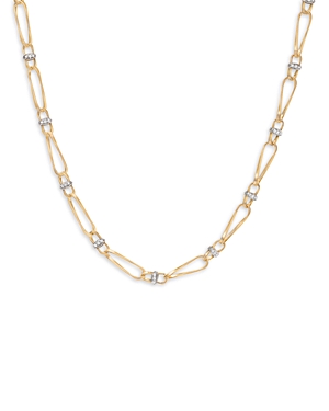 Shop Marco Bicego 18k Yellow & White Gold Marrakech Onde Diamond Link Necklace, 18