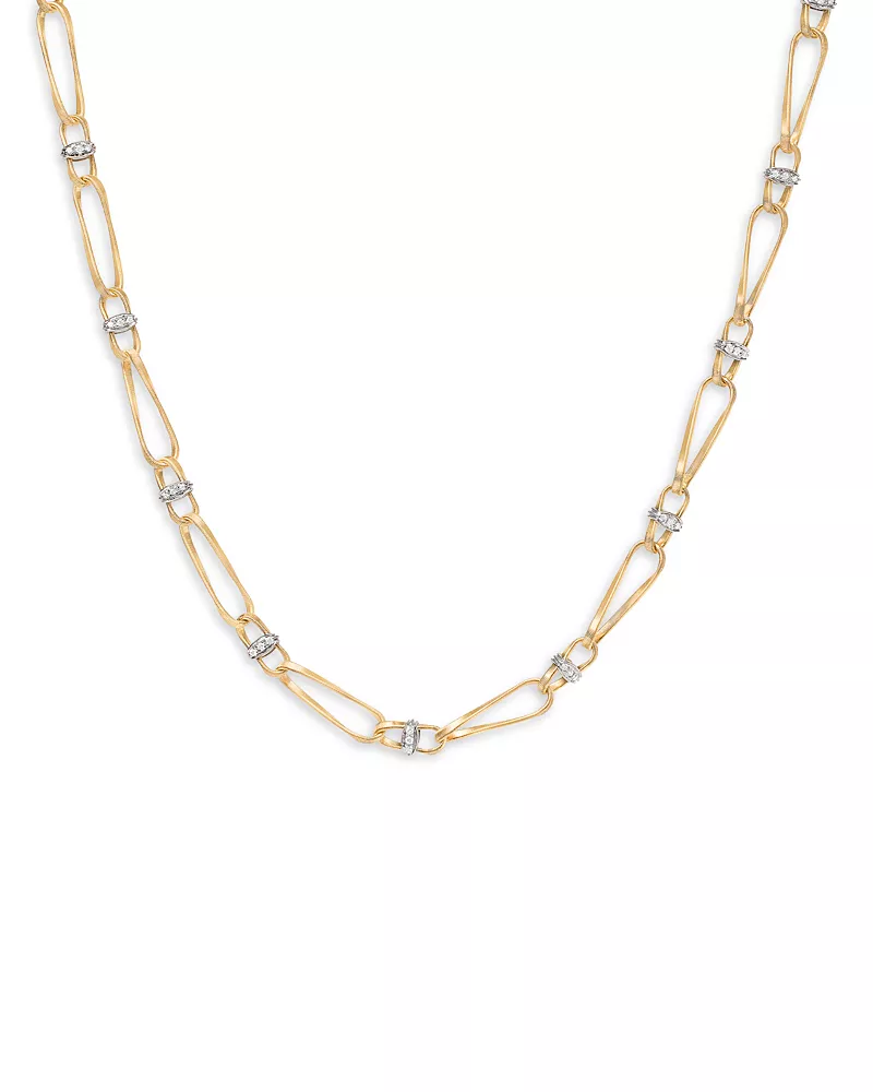 Marco Bicego 18K Yellow & White Gold Marrakech Onde Diamond Link Necklace, 18