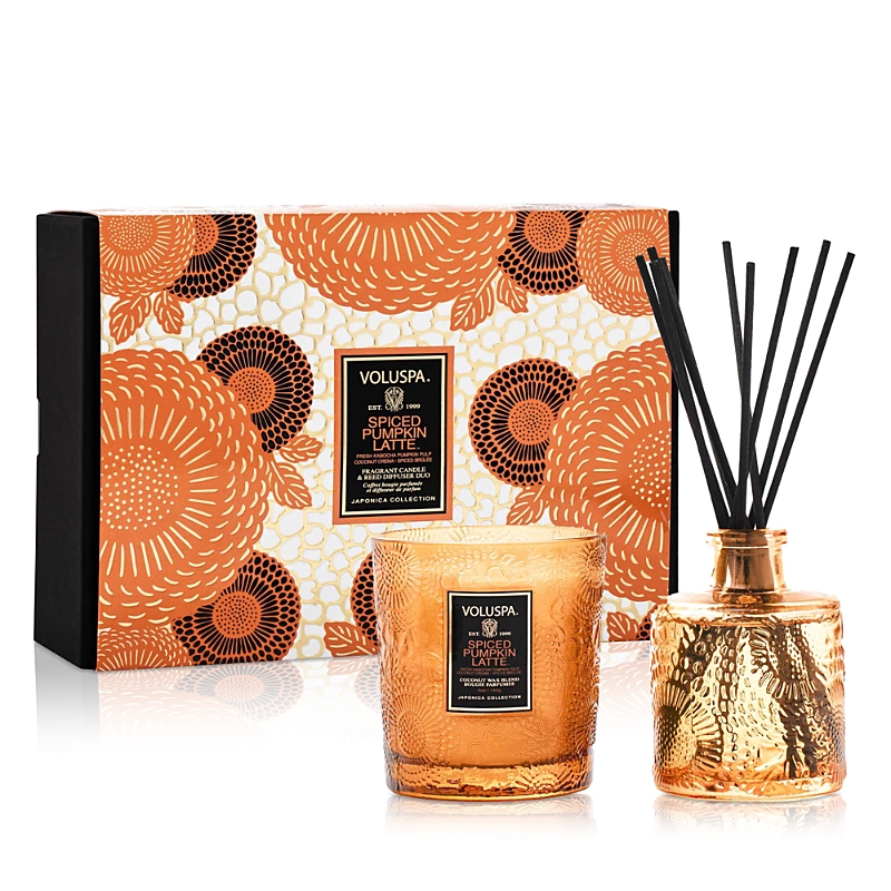 Voluspa Spiced Pumpkin Latte Candle & Reed Diffuser Duo