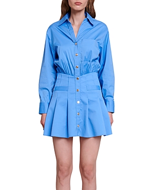 MAJE FLARED SHIRT DRESS