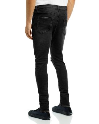 P001-BOS Slim Fit Jeans in Black Over Spray 