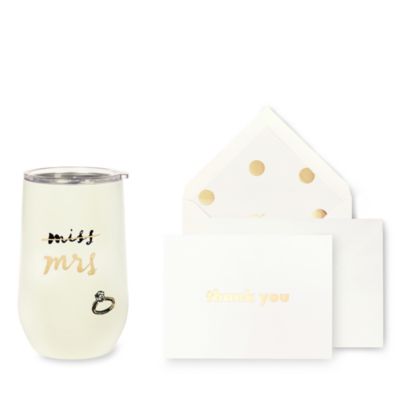 kate spade new york Miss to Mrs. Stemless Wine Tumbler and Notecard