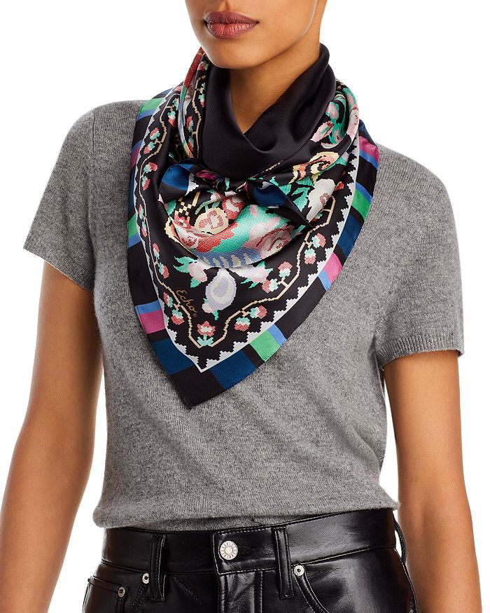Echo Vortex Carpet Silk Square Scarf Bloomingdale's
