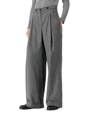 Emporio Armani - Wool & Cashmere Blend Tab Waist Trousers