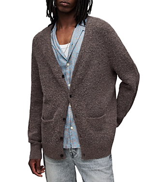 Allsaints Renn Cardigan In Vole Brown