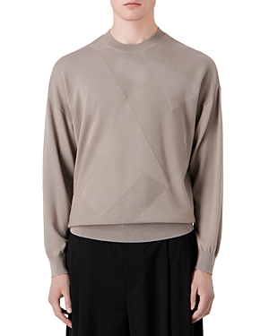 Armani Collezioni Long Sleeve Pullover Crewneck Sweater In Multi