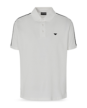 Shop Emporio Armani Short Sleeve Polo Shirt In Off White