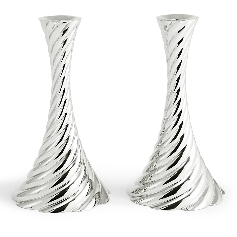 Michael Aram Twist Candleholders, Set Of 2 In Silver