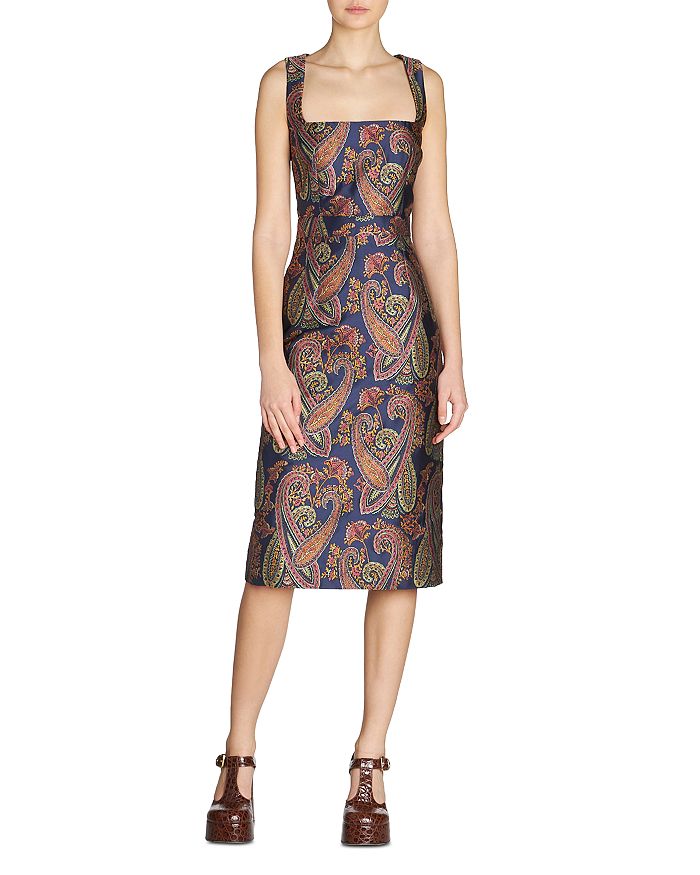 Etro Sleeveless Paisley Sheath Dress Bloomingdale s