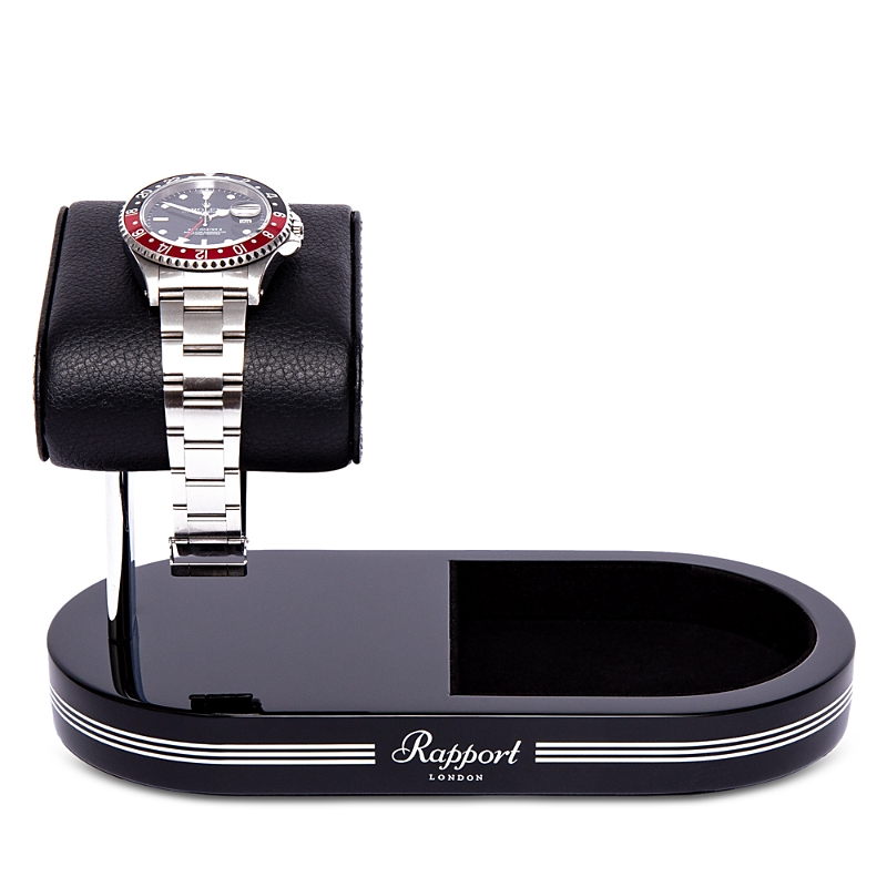 Rapport London Watch Stand With Tray In Black Silver