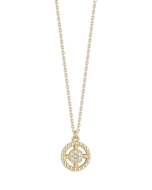 14K Yellow Gold Diamond Circle Necklace, 16-17