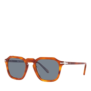 Shop Persol Square Sunglasses, 50mm In Orange/blue Solid