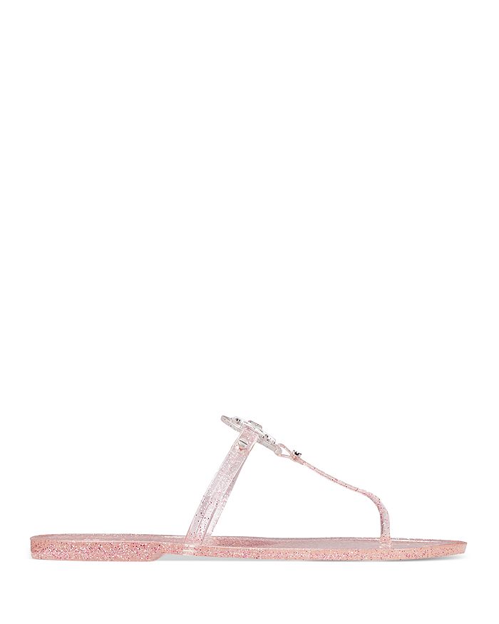Shop Tory Burch Mini Miller Jelly Flat Thong Sandals In Pink Love/silver