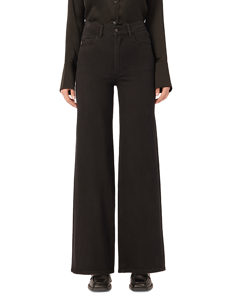 Dl1961 Hepburn Wide-leg Vintage Ankle Jeans In Black