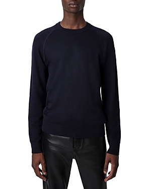 Zadig & Voltaire Thomaso Logo-intarsia Knitted Jumper In Encre