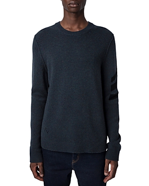 Zadig & Voltaire Teiss Fine-knit Sweater In Vert De Gris