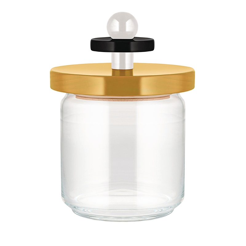 Alessi Jar 75 With Beechwood Lid In Yellow Multi