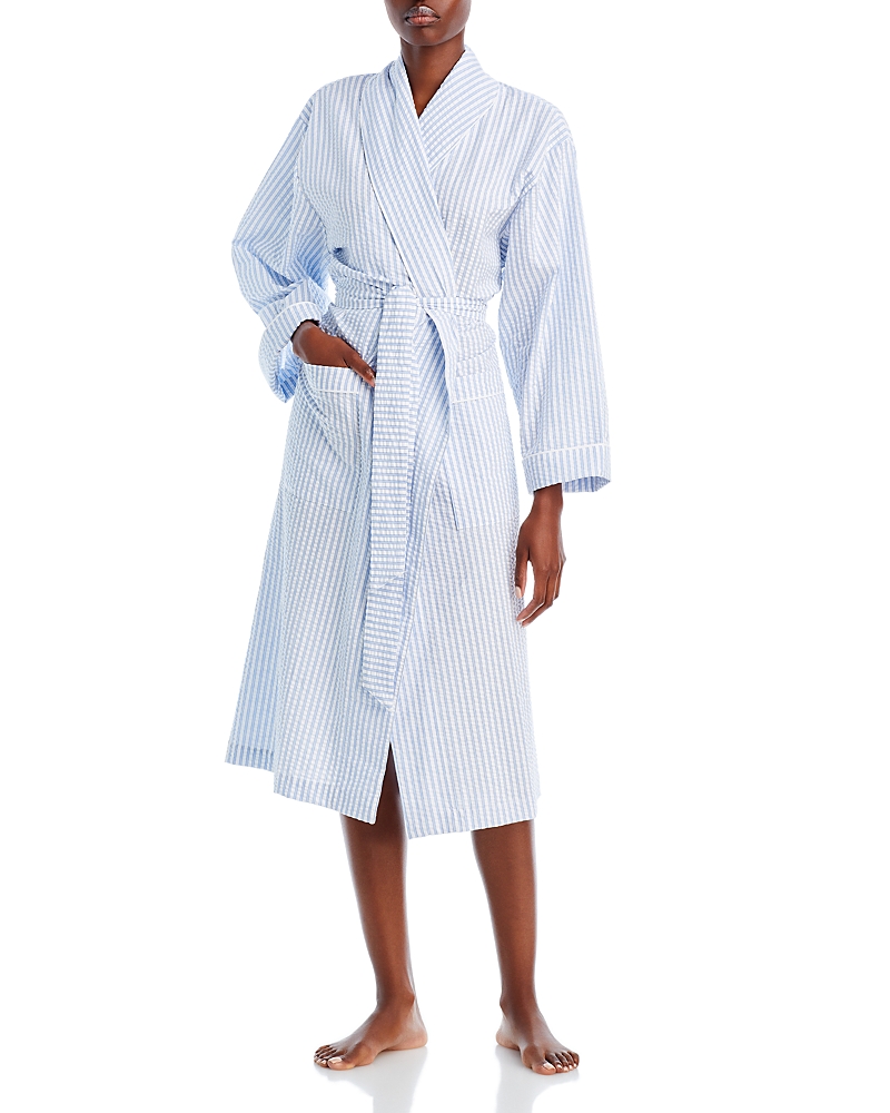 Matouk Matteo Stripe Robe In Azure