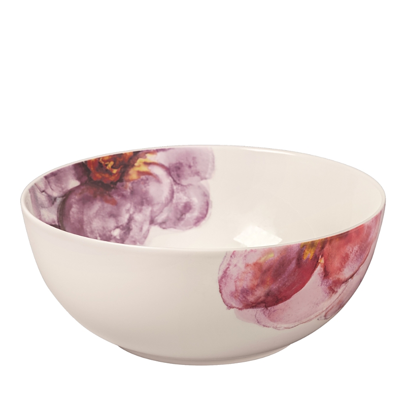 Villeroy & Boch Villeroy Boch Rose Garden 9 In Round Vegetable Bowl In Pink/white