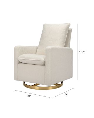 Cali Pillowback Swivel Glider in Boucle