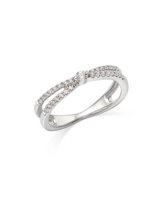 Bloomingdale's Diamond Crossover Ring In 14K White Gold, 0.25 Ct. T.w ...