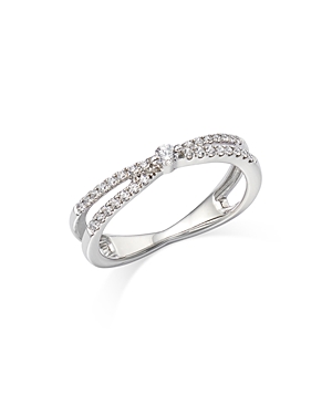 Bloomingdale's Diamond Crossover Ring In 14k White Gold, 0.25 Ct. T.w.