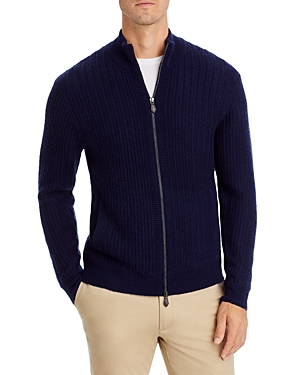 The Men's Store at Bloomingdale's Wool & Cashmere Textured Full Zip Mock Neck Sweater - 100% Exclusi