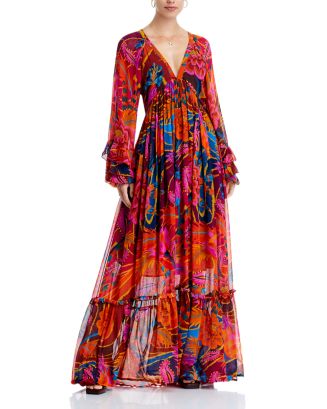 FARM Rio Vintage Wave Midi Dress Size S