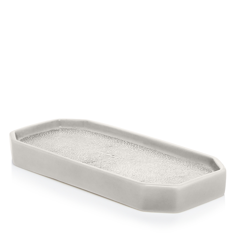 Kassatex Shagreen Tray In Porcelain