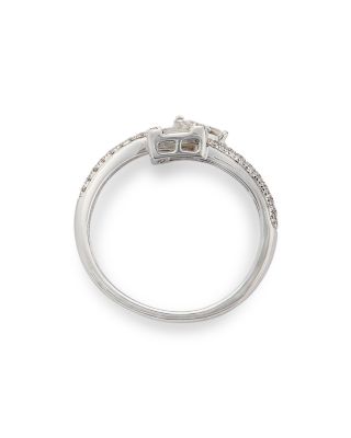 Diamond Pave Bypass Ring in 14k White Gold, 0.60 tcw 