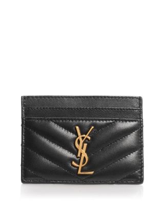 Saint Laurent Cassandre Card Case in Lambskin