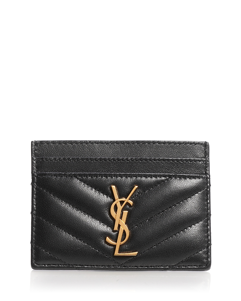 Saint Laurent Cassandre Card Case in Lambskin