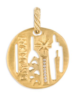 David Yurman - 18K Yellow Gold DY Elements&reg; Diamond City Pendant
