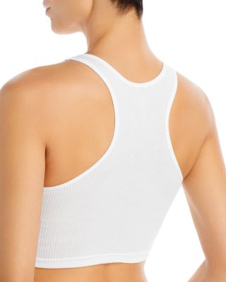 Cotton Cropped Racerback Tank Top