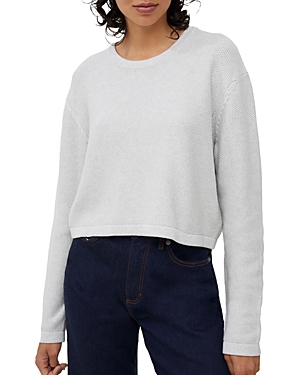 French Connection Mozart Moss Stitch Long Sleeve Sweater In Dove Grey