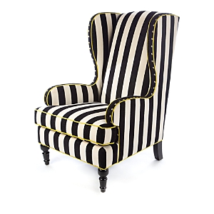 Mackenzie-childs Marquee Wing Chair In Black