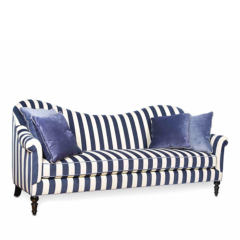 Mackenzie-childs Marquee Chenille Sofa In Navy