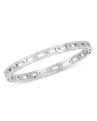 Roberto Coin - 18K White Gold Navarra Diamond Bangle Bracelet