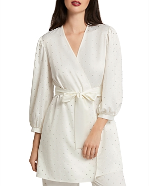 Rya Collection Marilyn Crystal Charmeuse Robe In Ivory