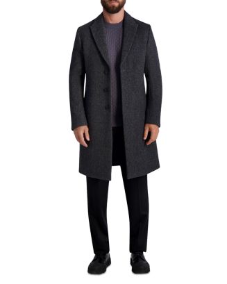 KARL LAGERFELD PARIS Regular Fit Top Coat | Bloomingdale's