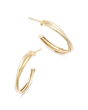 Alberto Amati 14k Yellow Gold Twist Style Medium Hoop Earrings