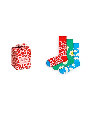 Happy Socks I Flower U Socks Gift Set, Pack Of 3 In Red