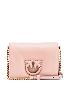 Pinko Love Click Puff Baby Leather Shoulder Bag In Pink