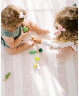  Reversible Baby PlayMat - Emerson Ikat + Jack Stripe Design – Soft, Non-Toxic Foam – Waterproof, Easy to Clean