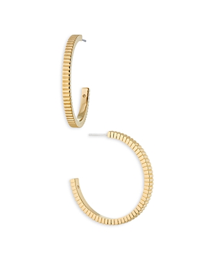 Nadri Disco Coin Edge Hoop Earrings in 18K Gold Plated