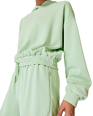 Sweaty Betty Summer Sand Wash Crop Hoodie In Butter Green